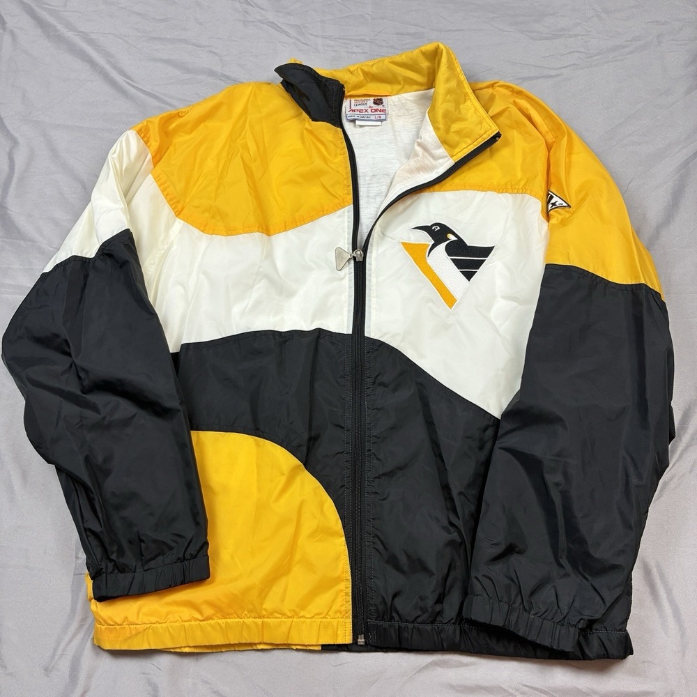 Pittsburgh Penguins Apex One Full Zip Colorblock Jacket Size Large NHL Nylon